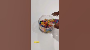 Colourful Beads, Buttons & Pearls Shifting to Another Glass. #shorts #asmr #drop #satisfying #pearls