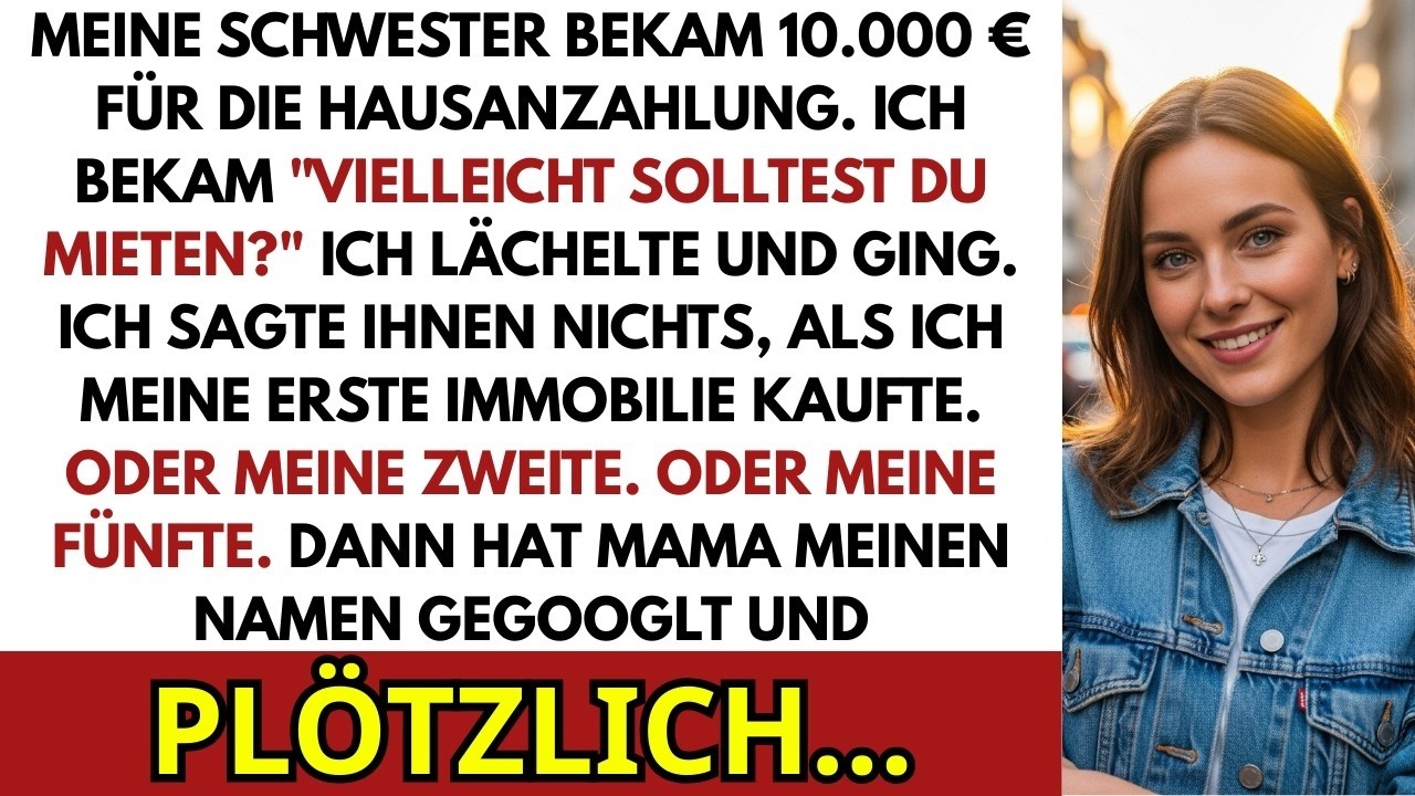 Ich saß am Esstisch, als meine Mutter einen Scheck über 10.000 Euro zu meiner Schwester schob – für ihr „Traumhaus". Mir sagte sie nur: „Du solltest an etwas Sichereres denken, Leah." In dem...