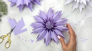 How to Make a 3D Paper Snowflake ❄️ - Easy Christmas Craft DIY ✨