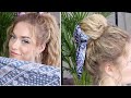 PERFECT SUMMER HAIRSTYLE! MESSY BUN WITH SCARF| ИДЕАЛЬНАЯ ПРИЧЕСКА НА ЛЕТО!НЕБРЕЖНЫЙ ПУЧОК С ПЛАТКОМ