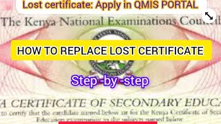 HOW TO REPLACE KNEC LOST CERTIFICATE// CONFIRMATION USING YOUR PHONE/KNEC CERTIFICATES//QMIS PORTAL  screenshot 1