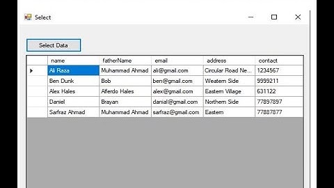 [Source Code] Select data from Local Database and show in datagridview in C#