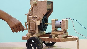 How to Make A Diesel Engine Generator Science project |Mini plywood Diesel Generator |motorGenerator