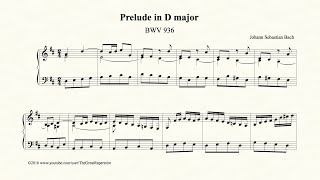 Bach, Prelude in D major, BWV 936, Harpsichord