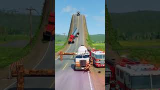Truck VS Logs Trap Crash - BeamNGdrive#truck#cartoon#schoolbus