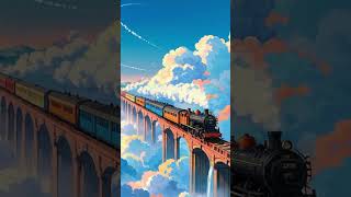 🚂 Train Above the Clouds 🌤️ | Dreamlike Journey Animation ✨ #trainjourney