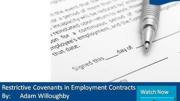Restrictive Covenants in Employment Contracts