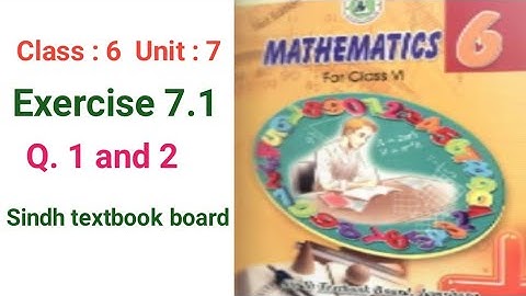 #Maths | Class : 6 | Unit No : 7 |Exercise : 7.1 Q 1 and 2  |STBB|