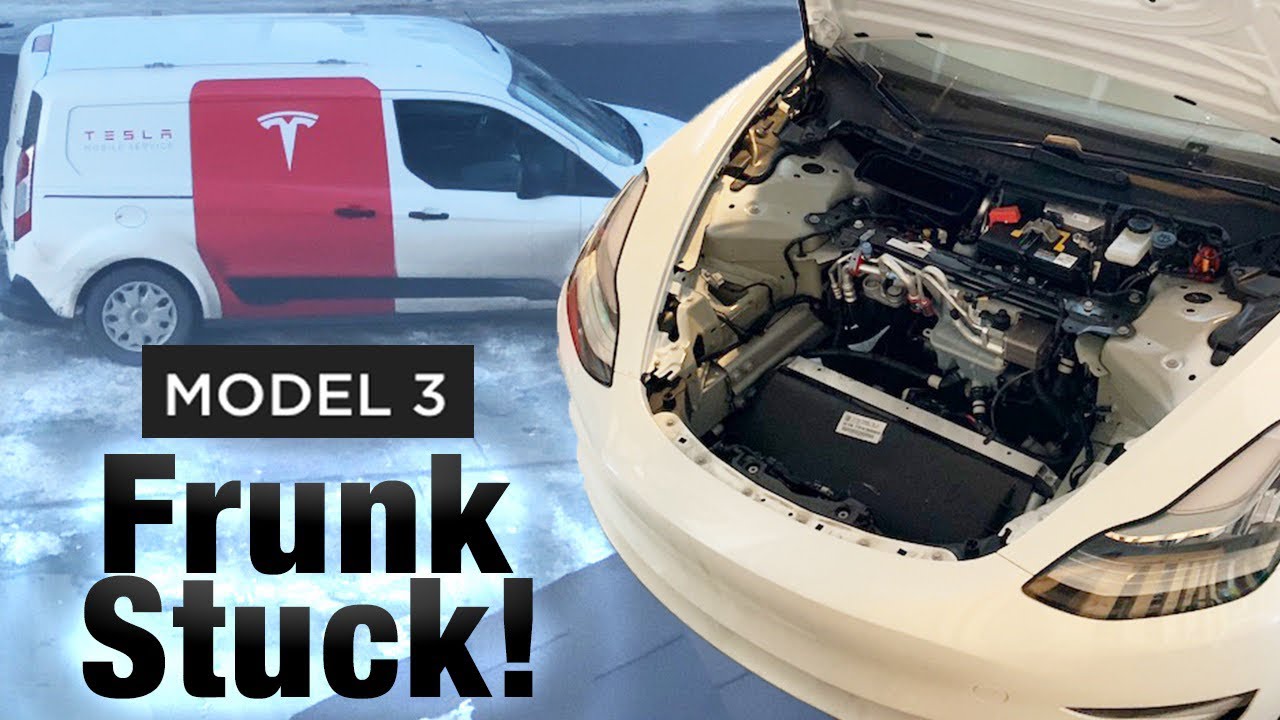 Model 3 Frunk Stuck! Tesla Mobile Service Experience Review YouTube