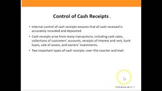 Internal Controls and Cash