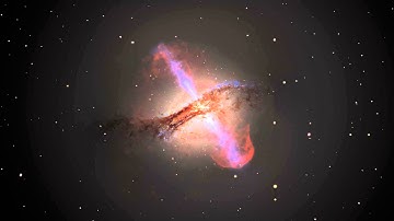 Artist’s animation of galaxy with jets from a supermassive black hole