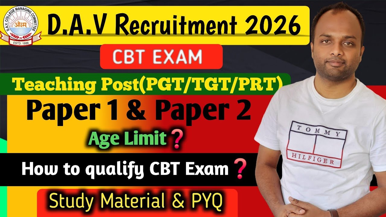 D.A.V Recruitment 2026🔥Teaching Post (PGT/TGT/PRT)Paper1&2 |Age Limit|How to Qualify❓️