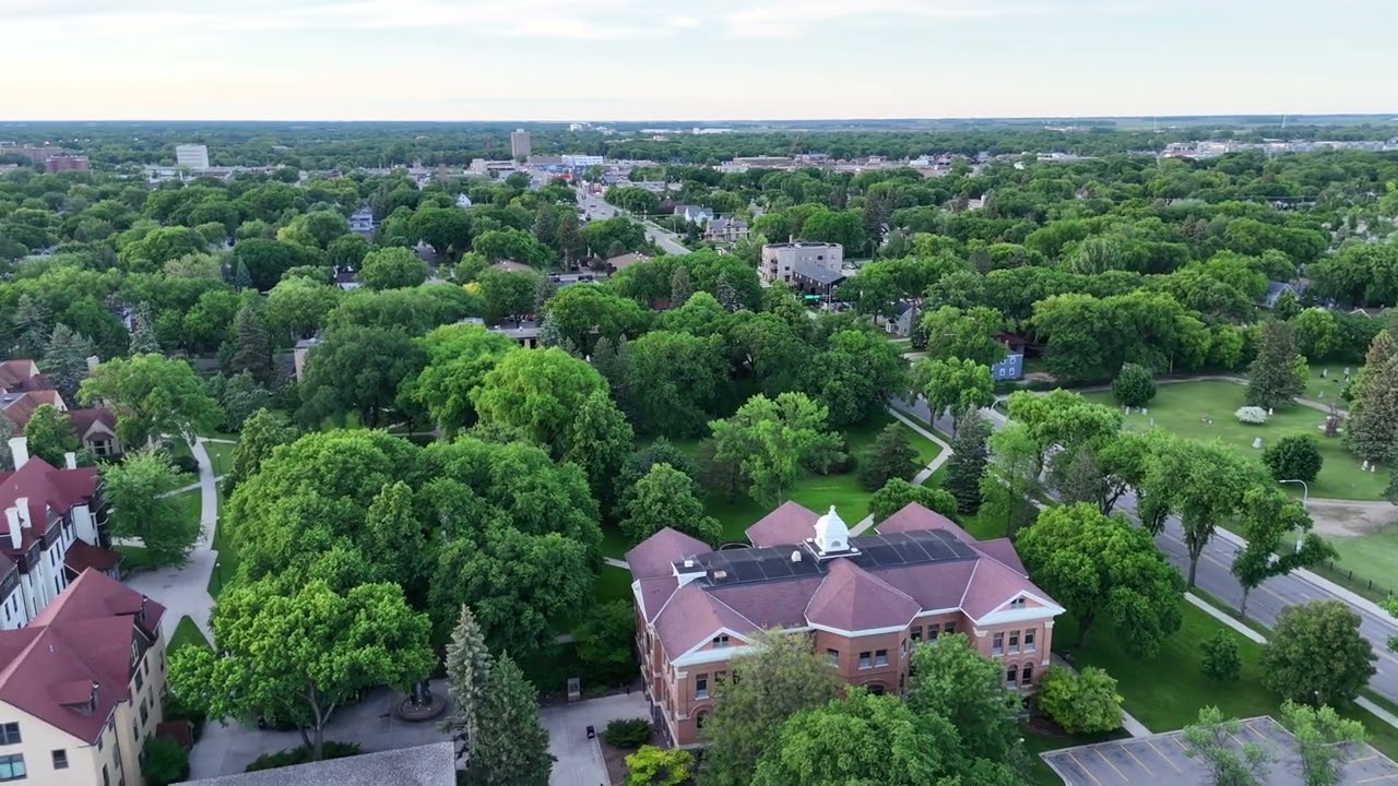 Aerial view of Concordia College in Moorhead, MN