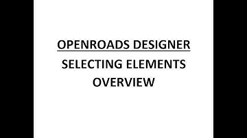 ORD - MicroStation - 3.0 - Selecting Elements Overview