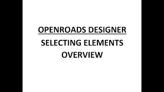 ORD - MicroStation - 3.0 - Selecting Elements Overview