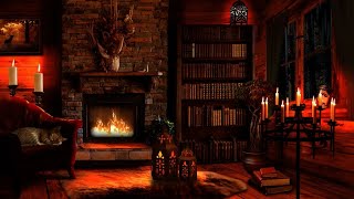 1 Hour Rain, Thunder and Fireplace Sounds in a cozy Hut Ambience  Sounds for Sleep, Relax and Study