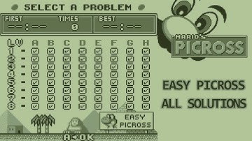 Easy Picross (All Solutions) | Mario