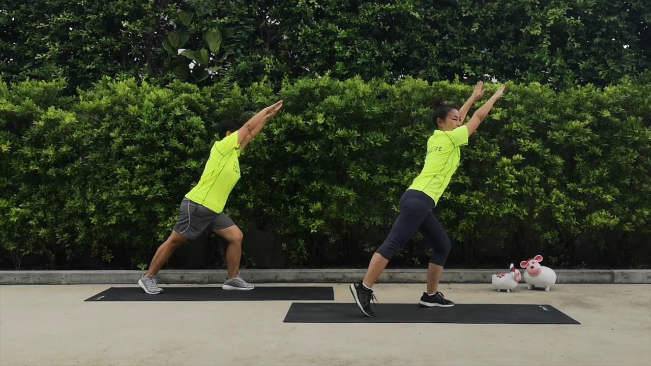 standing knee crunch YouTube