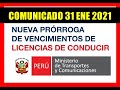 05 | VENCIMIENTOS LICENCIAS CONDUCIR ENERO 2021 | NUEVAS Prórrogas | Revalidación | MTC Touring Perú