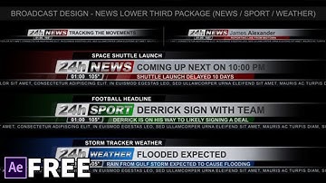 Broadcast Design - News Lower Third Package | Free After Effects Templates