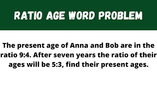 Famous Ratio age word problem Net Worth