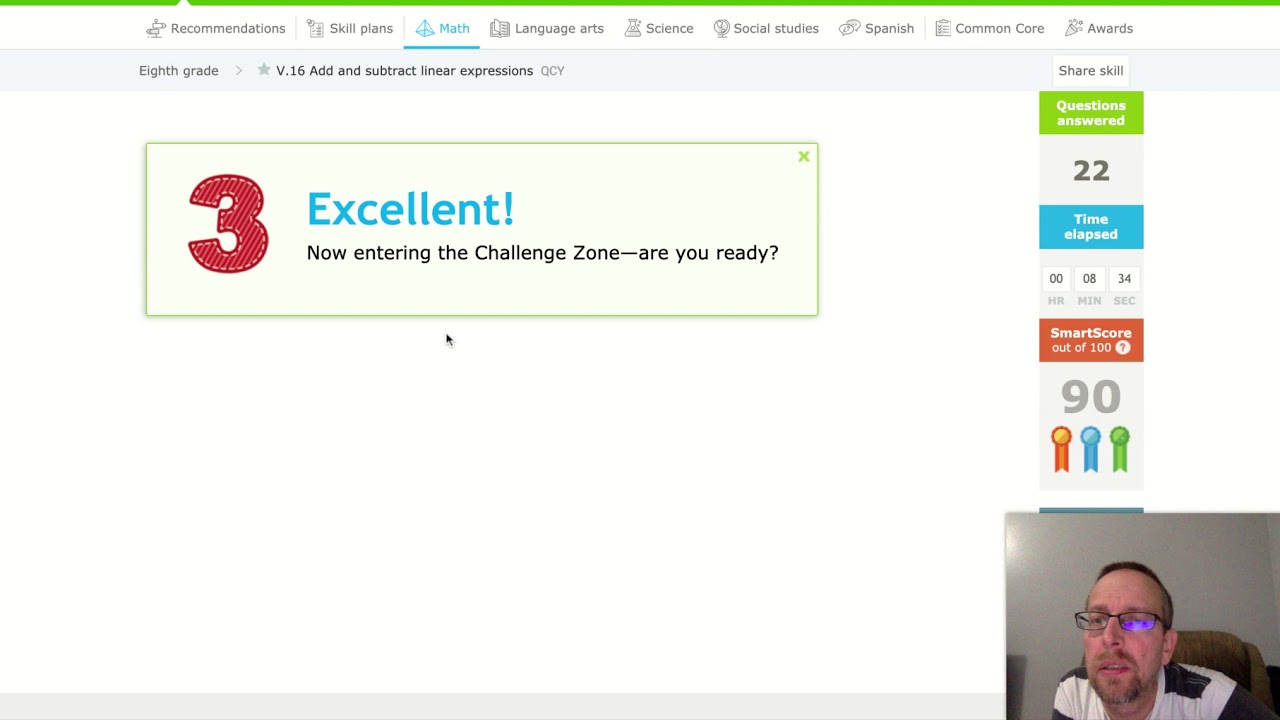 IXL | Add and subtract linear expressions | 8th grade math - YouTube