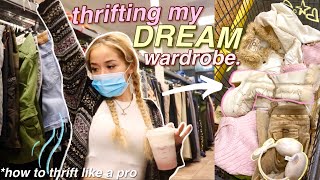 THRIFT WITH ME for my DREAM wardrobe + try-on haul! ft. actually useful thrifting tips! screenshot 3