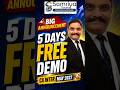 CA Inter Early Bird Batch 2027 🚀 | 5 Days FREE Demo Classes | Samriya Classes Jaipur #shorts