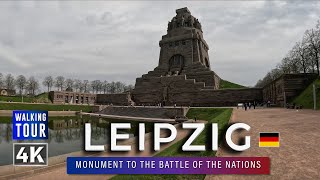 Walking Tour through Leipzig / Monument to the Battle of the Nations  - Germany 4k