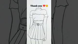 Girl fashion dress pencil sketches | short skirt pencil drawing pencilsketch shorts ytshorts