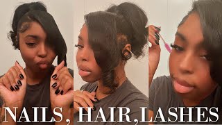 MAINTENANCE VLOG AT HOME | LASHES, HAIR & NAILS ON A BUDGET