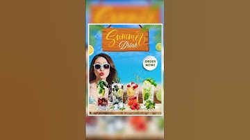 35/100 Days Design challenge, Summer Drink Poster Design in Canva #canvadesign #ytshorts