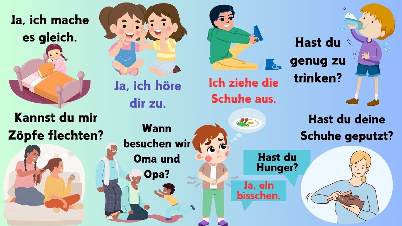 Daily German Phrases For Beginners | Questions and Answers Between ...