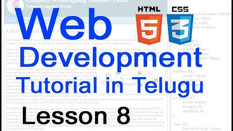 Web Development  Tutorials in Telugu - Lesson 8