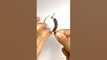 Wire Wrapped Beaded Hoop Earring ✨ #beading #beadwork #beadingtutorial #crafts #diy #diytutorial