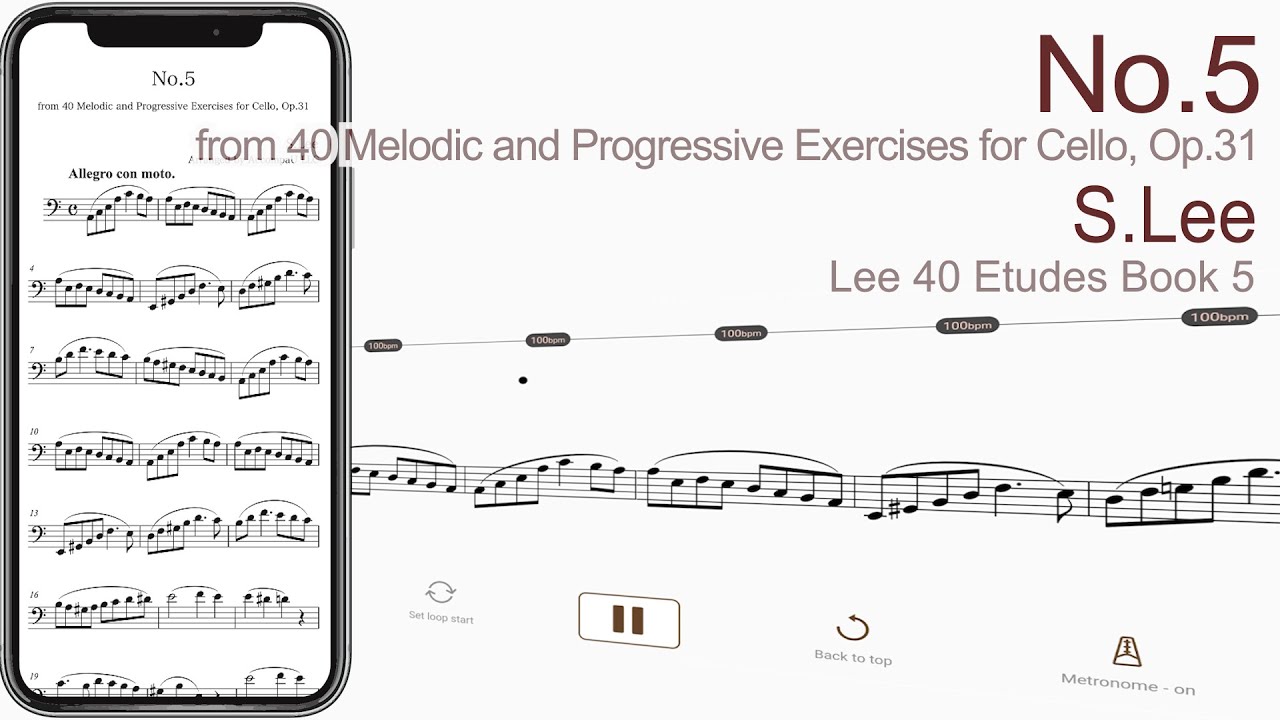 No.5 from 40 Melodic and Progressive Exercises for Cello, Op.31 | S.Lee【 Cello Sheet Music 】 No.5 from 40 Melodic and Progressive Exercises for Cello, Op.31 | S.Lee【 Cello Sheet Music 】