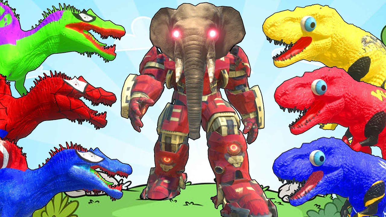 All Dinosaurs Fighting Spiderman T-Rex vs Tyrannosaurus Rex Pro 8 Superhero - Jurassic World Rebirth