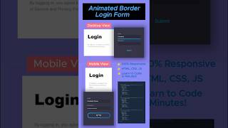 Animated Border Login Form ✨ | HTML, CSS & JavaScript #shorts