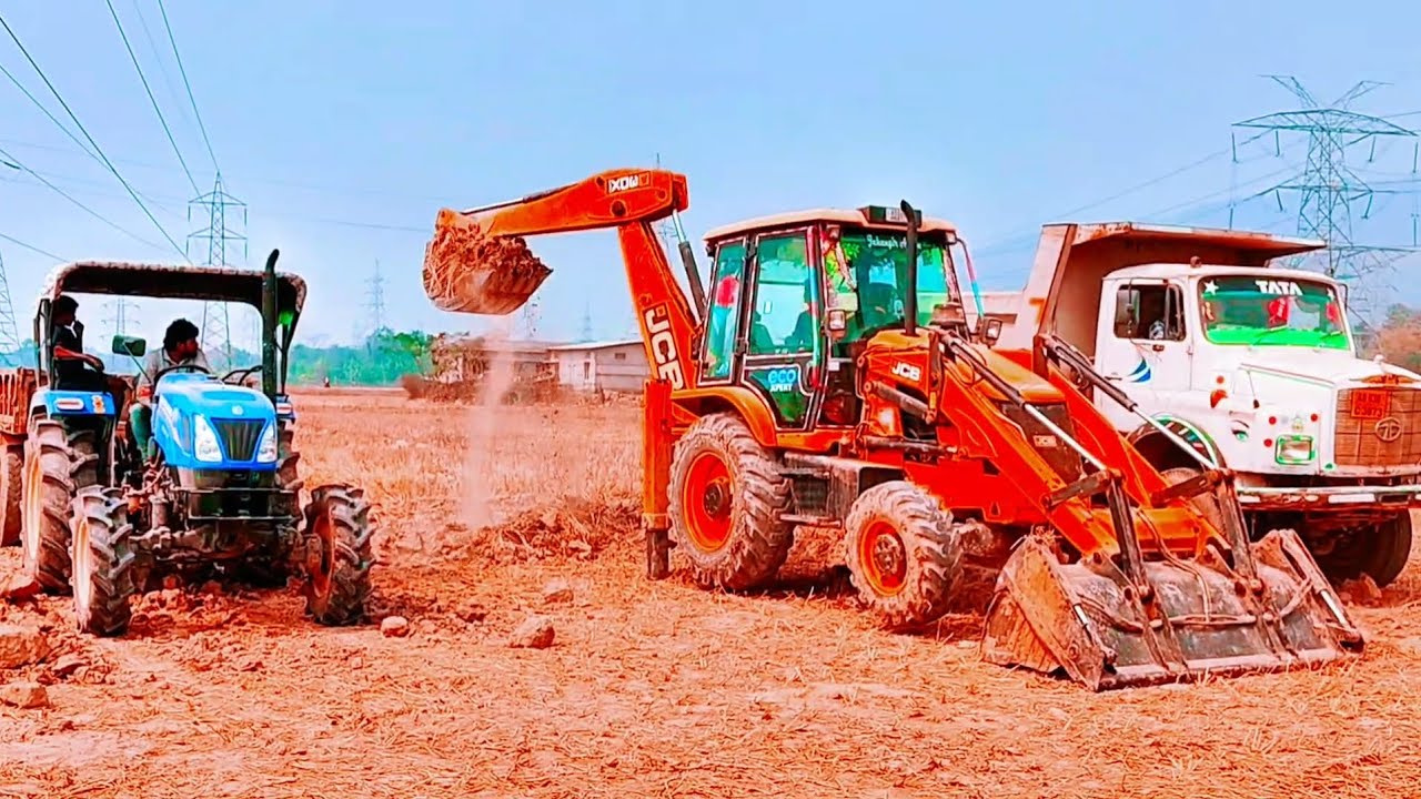 JCB 3dx Xpert Loading My Tippers | Bharatbenz | TATA Signa |Sonalika tractor full loading video