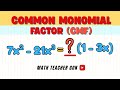 Common Monomial Factoring Quiz