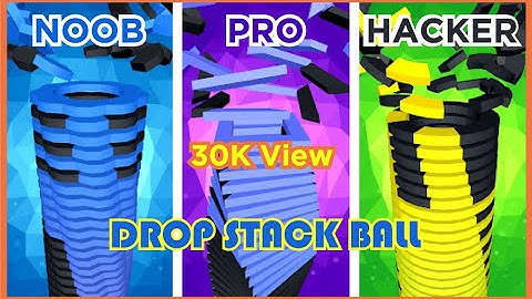 NOOB vs PRO vs HACKER - Drop Stack Ball