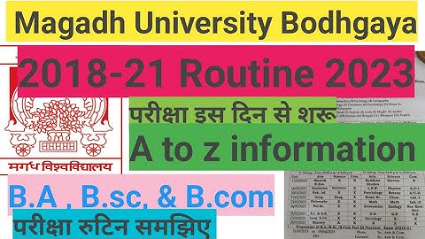 Magadh University Bodh Gaya Exam Routine 2018-21 (Part- 3 ) || magadh University routine part -3 ||