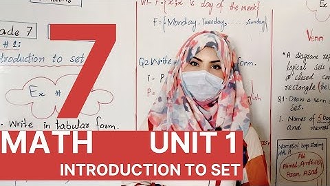 Math Class 7, Unit 1, Lecture 1|Introduction To Sets. ASHC.