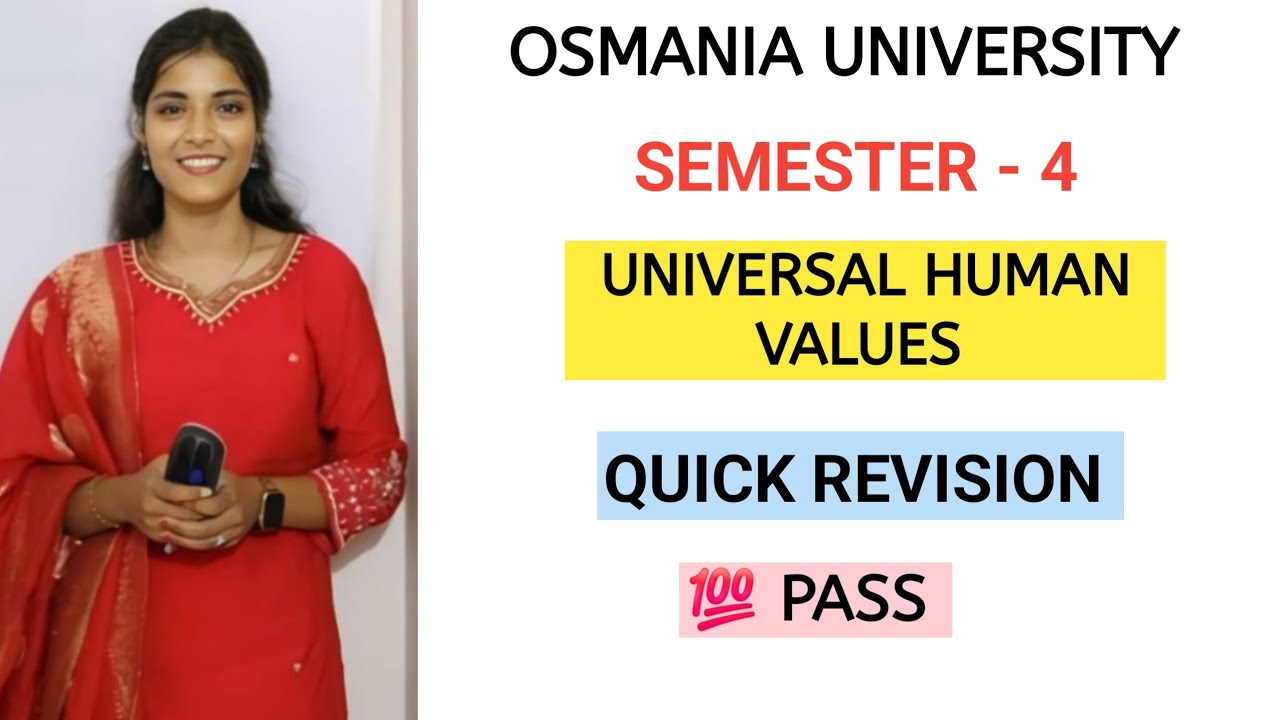 UHV || UNIVERSAL HUMAN VALUES || QUICK REVISION|| 💯  PASS || SEMESTER-4 || ‎⁨@shivanipallela⁩ 