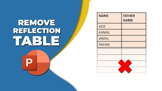 How to remove reflection from table in PowerPoint