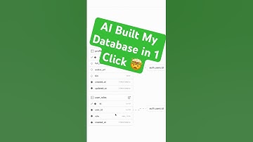 AI Built My Database in 1 Click 🤯