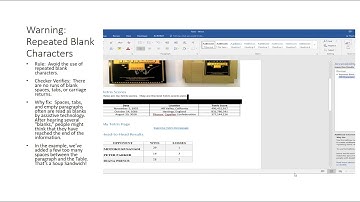Word for Windows 2016 Accessibility Checker:  Repeated Blank Characters Warning