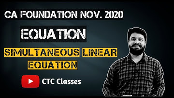 simultaneous linear equations CA Foundation l CTC Classes