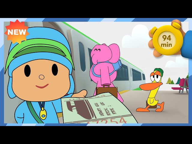 🚆 POCOYO AND NINA - Down By the Station! [94 min] | ANIMATED CARTOON for Children | FULL episodes class=