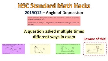 HSC Standard Math Hack | Trigonometry | Angle of depression | 2021